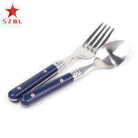 [ Ready Stock ] 2pcs/set Stainless Steel Simple Style Children Fork Spoon Tableware Set