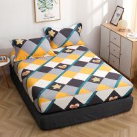 【hot】！ New Product 1pcs Cotton Printing bed set with corners and elastic band sheets(pillowcases need order)