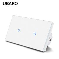 ♙◈❏ UBARO EU Russia Wall Touch Light Switch With Tempered Crystal Glass Panel Electrical Sensor Power Multi Buttons 100-240V 10A