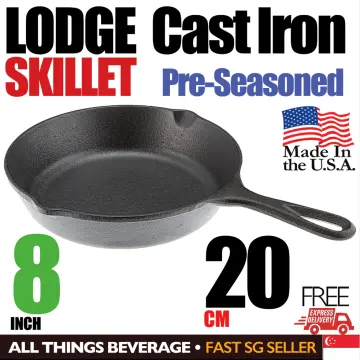 Lodge L5RPL3 8 Pre-Seasoned Cast Iron Skillet with Dual Handles