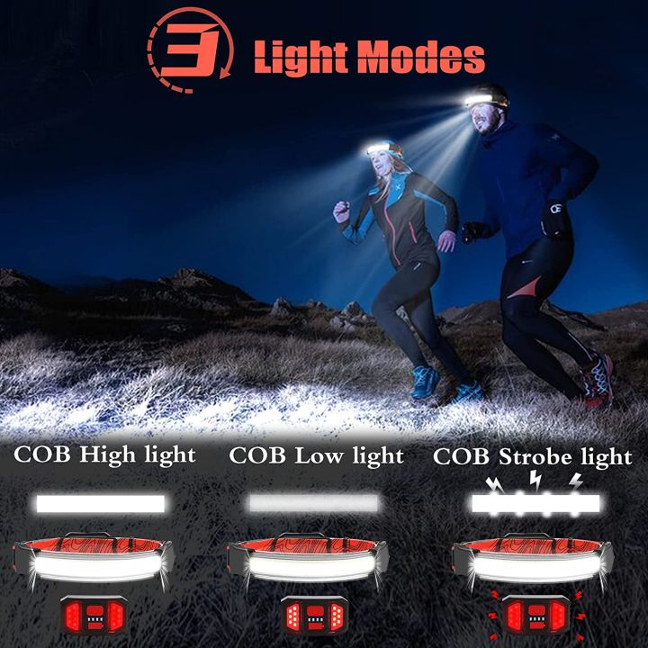 super-bright-cob-led-headlamp-usb-rechargeable-hunting-fishing-230-wide-beam-headlamps-waterproof-headlight-built-in-battery