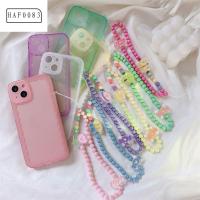 HAF0083 สำหรับเคสโทรศัพท์มือถือ ป้องกันการสูญหาย จี้ สายคล้องโทรศัพท์ เชือกแขวน ห่วงโซ่โทรศัพท์ สายรัดโทรศัพท์มือถือ สายคล้องมือ ลูกปัดกลมสีลูกกวาด สายคล้องข้อมือ