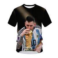 2023 NEWMessi ฟุตบอลโลกแชมป์เสื้อแขนสั้นผู้ชายอาร์เจนตินาผู้ชายแชมป์เสื้อยืด