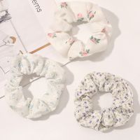 ♙♚ Korean Floral Print Scrunchies Fashion Hairband Hair Rope for Ponytail Holder Elastic Hair Band Sweet Hair Ties Hair Accessories