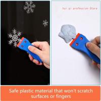 】【=-【 Plastics  Blad Scraper Car Sticker Remover With 10 Pcs Plastics  Scraper Blades For Removing Glue Sticker