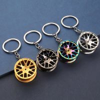 Creative Gift Modified Wheel Key Chains Hub Metal Keychains Turbocharged Waistband Car Key Ring Pendant Gifts for Man Car Lover Key Chains