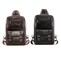 I8PI UNCLE First Layer Leather Travel Messenger Bag Multi-Function Single Double Shoulder Backpack Capacity School Bag
