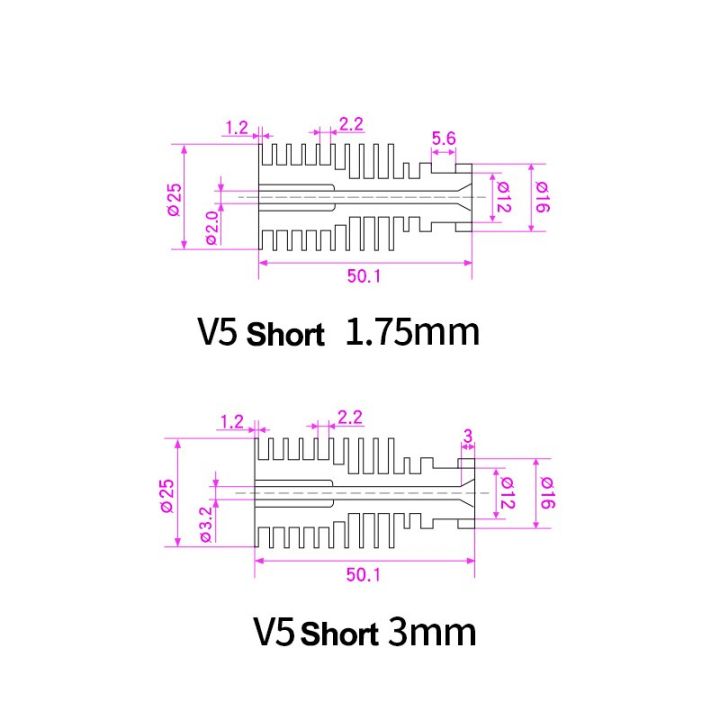 kingroon-เครื่องอัด-v6ความร้อน-e3d-v5-เครื่องอัดรีดหม้อน้ำระบายความร้อนด้วยความร้อนท่อสั้นโดยตรงสำหรับป้อน1-75มม-3มม-ชิ้นส่วนเครื่องพิมพ์3d