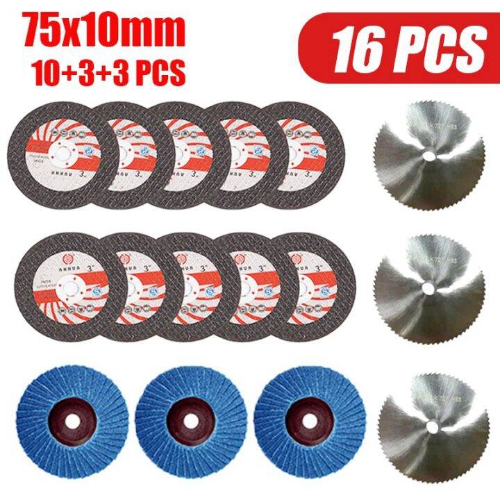 16pcs-75x10mm-angle-grinding-wheel-set-wood-metal-cutting-disc-hss-carbide-polishing-sheet-for-12v-mini-angle-grinder