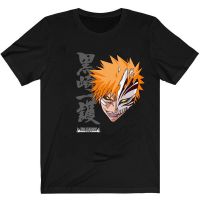 มีสินค้า Bleach Anime เสื้อยืดผู้ชายผ้าฝ้ายเสื้อยืด Anime Ichigo Kurosuki เสื้อผ้าเสื้อการ์ตูน Tees