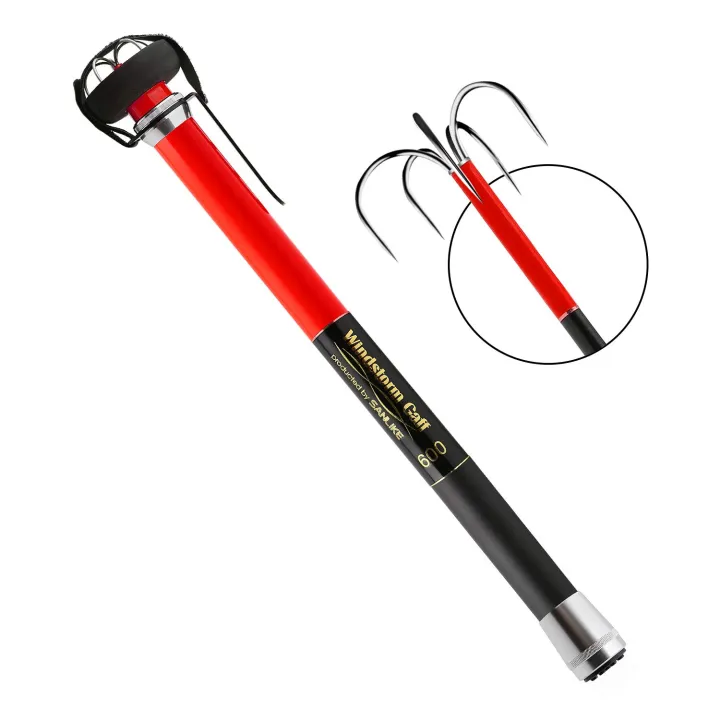 SANLIKE Stainless Steel Squid Gaff Five Hooks Extendable Contractile