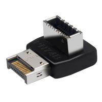 USB Connector Adapter USB3.0 19P/20P To TYPE-E 90 Degree Converter Adapter Case Front TYPE C Socket Computer Motherboard