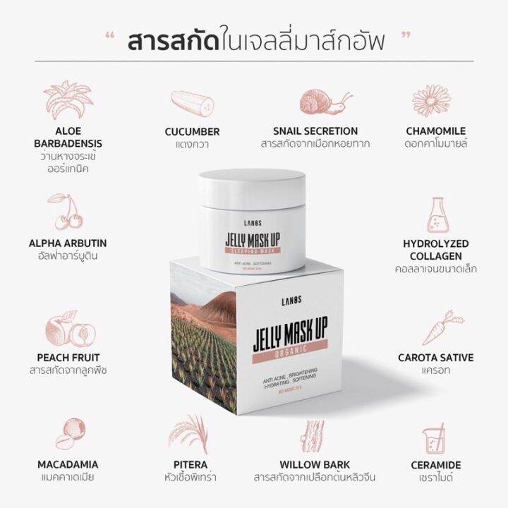 เจลลี่มาส์กอัพ-ออร์แกนิค-บำรุงผิวหน้า-ลดสิว-ช่วยให้ผิวเปล่งปลั่ง-และกระจ่างใสเป็นธรรมชาติ