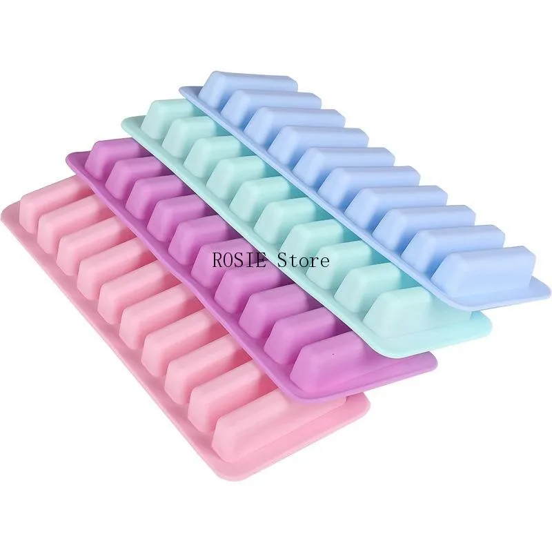 10 Grids Stick Shape Ice Tray Non-Stick Easy Release Push Popsicle Out  Cylinder Silicone Ice Cube Tray Jelly Chocolate Mold