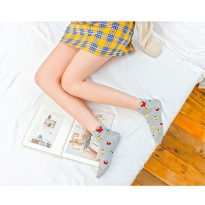 【Bfuming】Korean Socks Cartoons Socks Women Cotton Socks Cute Sports Socks Breathable Ankle Socks