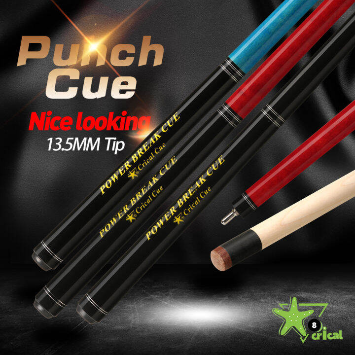 Crical Billiards 3 Pieces Punch Jump Cue Pool 138cm 13.5mm Tip Hard ...