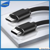 LONGB สายถัก การ QC4.0 อะแดปเตอร์ OTG ชาร์จเร็ว ชายกับชาย สาย USB Type C ถึงไมโคร USB สายข้อมูล