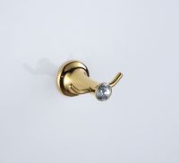 ❂◙☇ Free shipping gold finish crystal design Robe Hook clothes hook