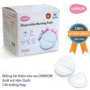 Hộp 120 Miếng lót thấm sữa mẹ Chính hãng Unimom Hàn Quốc UM87042