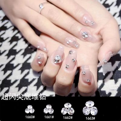 【CW】 Jewelry Alloy Finished Small Large Rhinestone Color Flash Metal