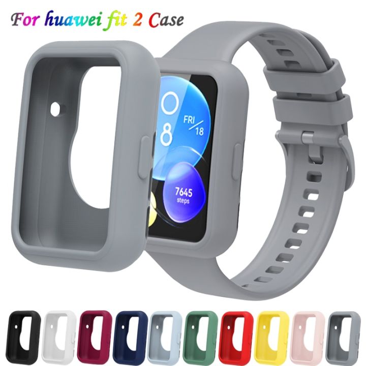 soft-silicone-case-for-huawei-watch-fit-2-smart-watch-protector-cover-shockproof-360all-around-bumper-frame-for-huawei-watch-fit-cases-cases