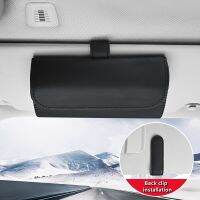 Car Visor Sunglasses Case Clip Hanger Magnetic Fastener Sunglasses Holder PU Leather Storage Box Eyeglasses Holder Car Interior