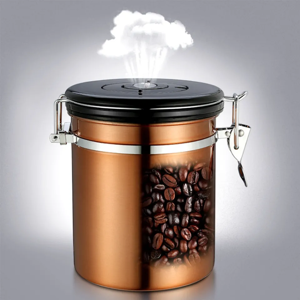 Stainless Steel Airtight Coffee Container Storage Canister Set Coffee jar  Canister With Scoop For Coffee Beans