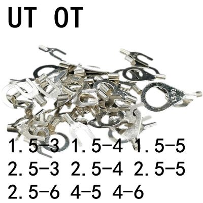 UT OT 1.5-3 1.5-4 1.5-5 2.5-3 2.5-4  2.5-6 4-5  Cold Wire End Insulation Non-insulated Fork Terminal Connector Cable Cold Press Electrical Connectors
