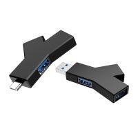 Adapter Extender USB 2.0 HUB Transfer Data USB/tipe-c 3 port untuk pembaca kartu Flashdrive PC Laptop colokan USB