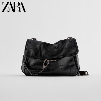 Zara ใหม่ กระเป๋าสะพายไหล่ กระเป๋าถือ กระเป๋าสตางค์ แบบนิ่ม สีดํา เข้ากับทุกการแต่งกาย สําหรับสตรี