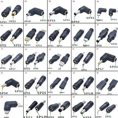 1Pcs Common DC Power male to female 6.0*3.0 / 5.0*3.0 / 5.5*2.1 / 5.5*2.5/usb to 5.5*2.1 plug Converter Laptop Adapter connector  Wires Leads Adapters