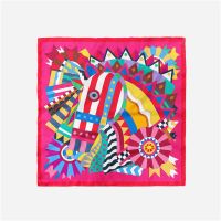 ❧ஐ❀ Twill Silk Scarf Woman Horse Head Print Square Scarves Wraps Bandana Small Hijab Foulards Lady Tie Headband Neckerchief 53CM