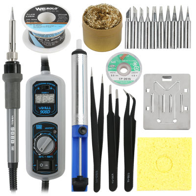 YIHUA 908D 60W LED Digital Regulation Soldering Iron Solder Station Adjustable Pocket Iron Rework Repair Tools+10pcs Iron Tip