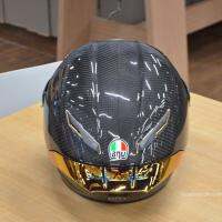 หมวกกันน็อคเพียวคาร์บอน รีวิวในติ๊กตอกแต่งโทนสีทอง agv Pista gpr งาน1:1หมวกรอสซี่46 หมวกกันน็อคเต็มใบ สีดำสำหรับรถบิ๊กไบค์หมวกกันน็อคสวยๆเท