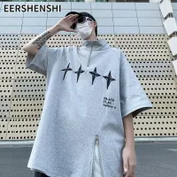 EERSHENSHI เครื่องแต่งกายชายทันสมัยลำลอง,เครื่องแต่งกายชายเสื้อโปโลหลวมเสื้อโปโลโอเวอร์ไซส์มีซิป