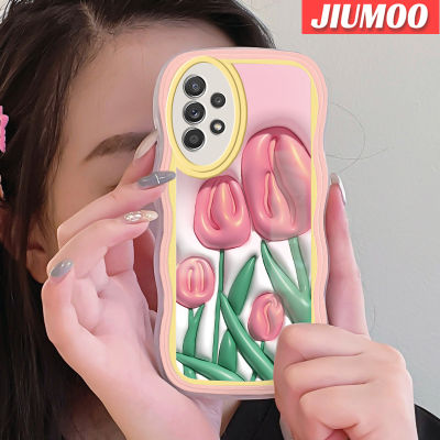 JIUMOO เคสปลอกสำหรับ Samsung Galaxy A52s 5G A52 4G A52 5G เคสลายการ์ตูน3มิติดอกไม้น่ารักแฟชั่นสีสันคลื่นเคสโทรศัพท์แบบใสเคสนิ่มโปร่งใสป้องกันเลนส์กล้องกันกระแทก