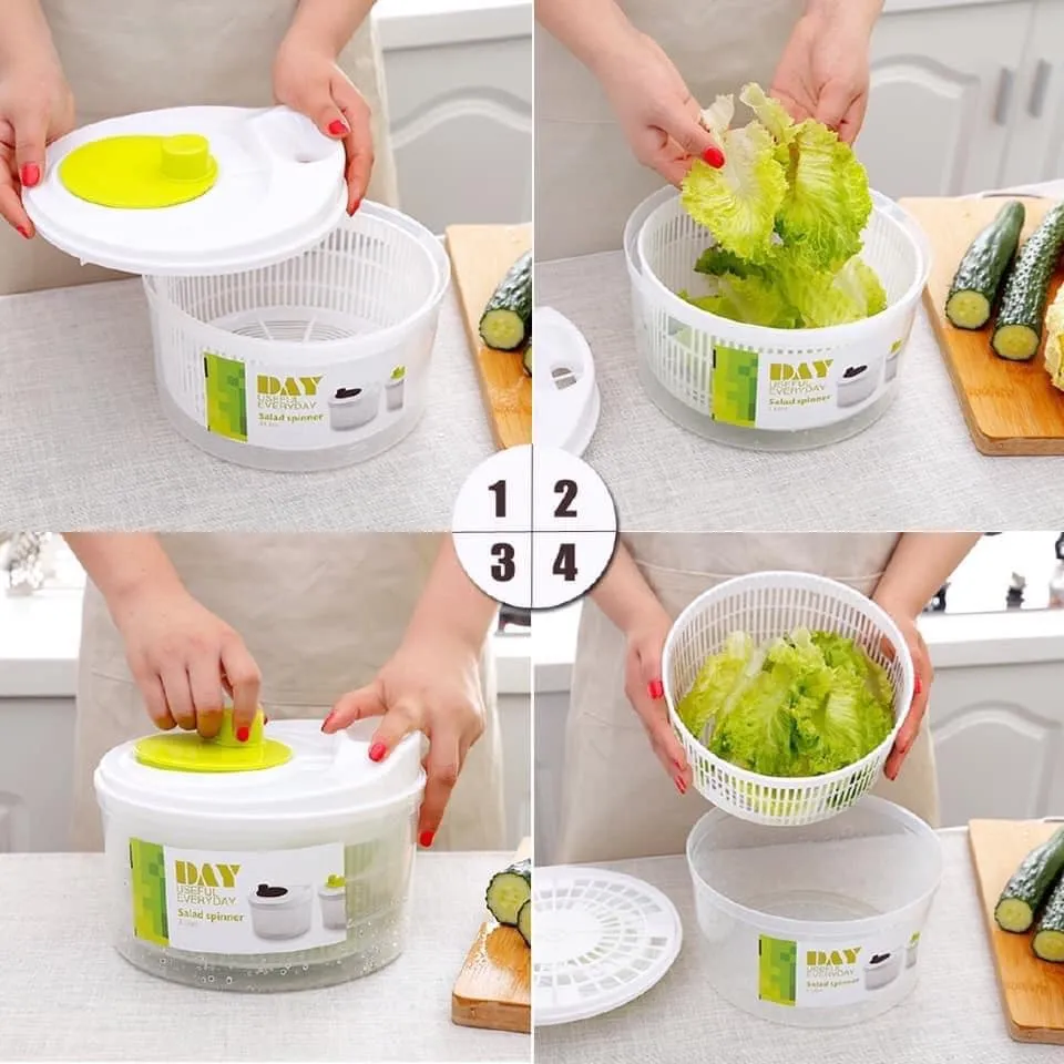 Vegetable Spin Dryer Manual Salad Spinner Fruit Dehydrator