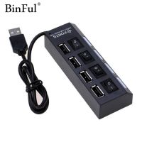 ✼ BinFul Micro 4 Port USB Hub 2.0 High Speed USB 2.0 Hub USB Splitter With ON/OFF Switch For Tablet Laptop Computer Notebook