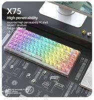 Mechanical Keyboard 82 Keys Crystal Transparent Keycaps Gaming Keyboard RGB Backlit Keycaps Hot-plug DIY Shaft Wired Keyboard