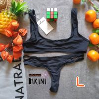 ? NATRADA BIKINI ชุดว่ายน้ำแฟชั่น ชุดว่ายน้ำสีดำ พร้อมส่งจากไทย BLACK SIZE M L