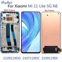 6.55 "100%" AMOLED ของแท้เหมาะสำหรับ Xiaomi Mi 11 Lite 5G NE 2109119DG LCD 2107119DC ประกอบดิจิไทเซอร์หน้าจอสัมผัสจอแสดงผล2109119DI