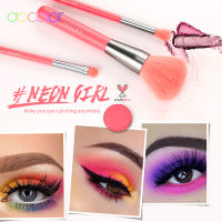 Docolor Makeup Brushes 10pcs Neon Peach Makeup Brush Set Synthetic Hair Foundation Powder Blending Face Eyeshadow Make Up Brush