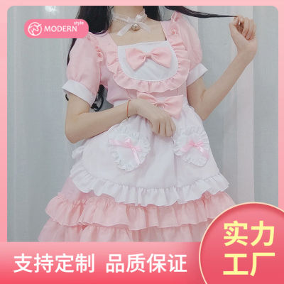 cosplay ชุดแม่บ้านสาวนุ่มญี่ปุ่นชุดเครื่องแบบแม่บ้านสีชมพูบริสุทธิ์และน่ารักการเล่นตามบทบาท