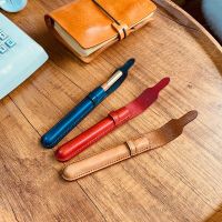 Small Leather Handmade Pencil Case  Pencil Bag  Head Layer Vegetable Tanned Cow Leather Pen Bag Pencil Cases Boxes