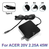 Charger Laptop ไฟกระแสสลับ USB-C TYPE-C 45W 20V สำหรับ Acro Chromebook หมุน311 315 CP311 CP315 CB311 CB315หมุน11 13 15 R13