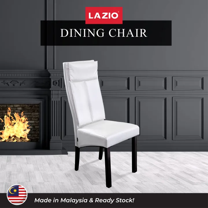 Lazio Sofa L Aaron Faux Leather, White High Back Faux Leather Dining Chairs