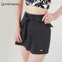 Wakingbee x Asava Pier Shorts (Black) กางเกงขาสั้น ทรงบีช ใส่ทับชุดว่ายน้ำ มีโบว์ผูก ผ้าแห้งไว