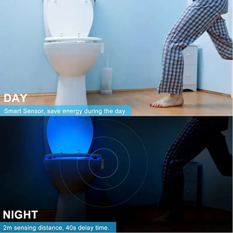 Mind-Glowing 16 Color Motion Sensor Toilet Bowl Night Light - Funny Gag Birthday