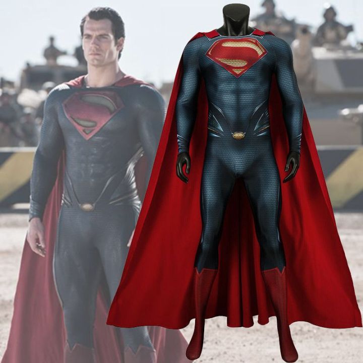 Superman: Man of Steel Cosplay Costume Jumpsuit Cloak Outfits Hallowee