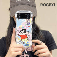 TTDD เคสโทรศัพท์ที่ตั้งการ์ตูนน่ารักตลกสำหรับ Samsung Galaxy Z Flip 5 4 3 Z Flip3 Flip4 Flip5 5G ฝาครอบพร้อมเคสนิ่มจี้โซ่